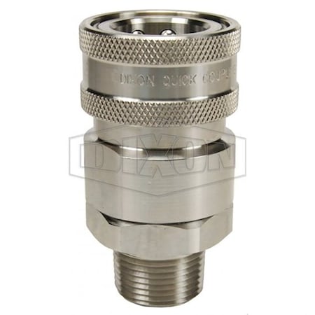 Dixon 1/2 in H-STYLE CPLR, 1/2 MNPTF, 316SS 4VM4-SS